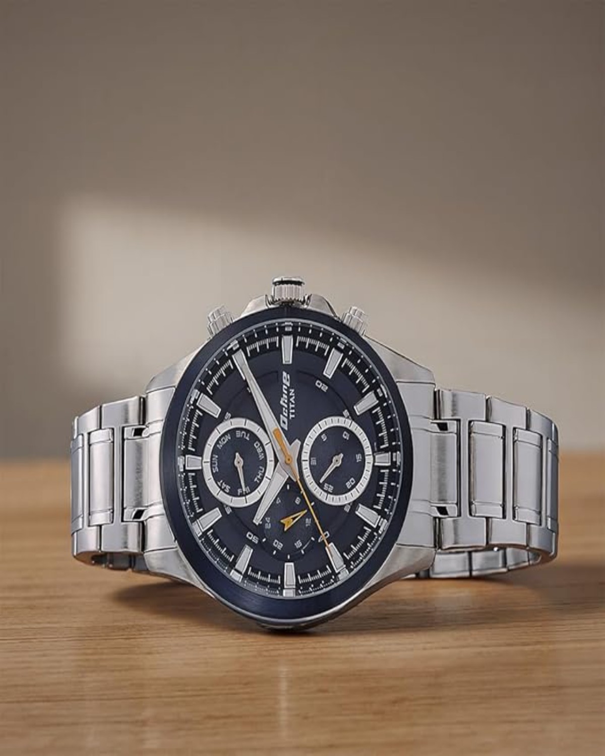 TITAN OCTANE QUARTZ MULTIFUNCTION BLUE DIAL STAINLESS STEEL STRAP WATCH NT90104KM01 - Image 2