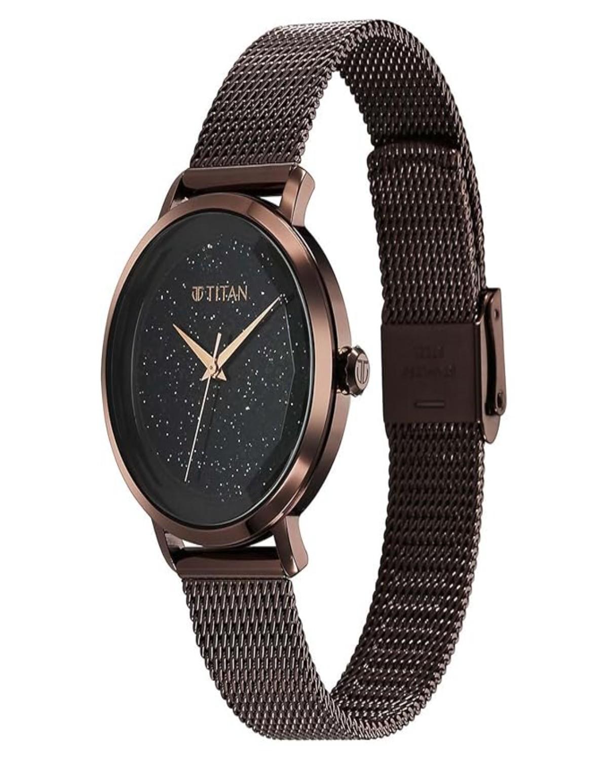 TITAN WORKWEAR QUARTZ ANALOG BLACK DIAL STAINLESS STEEL STRAP WOMEN’S WATCH NT95184QM01 - Image 2