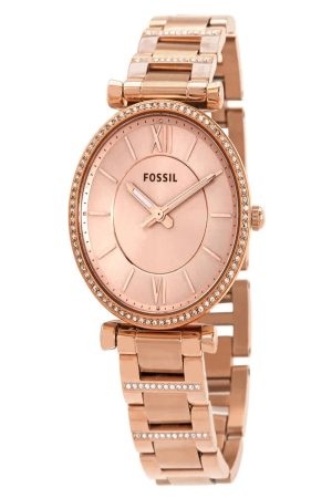 Fossil Carlie Three-Hand Rose Gold-Tone Stainless Steel Watch ES4301