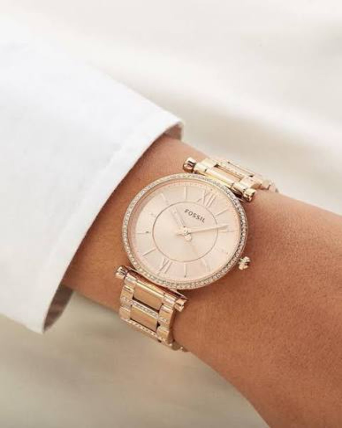 Fossil Carlie Three-Hand Rose Gold-Tone Stainless Steel Watch ES4301 - Image 4