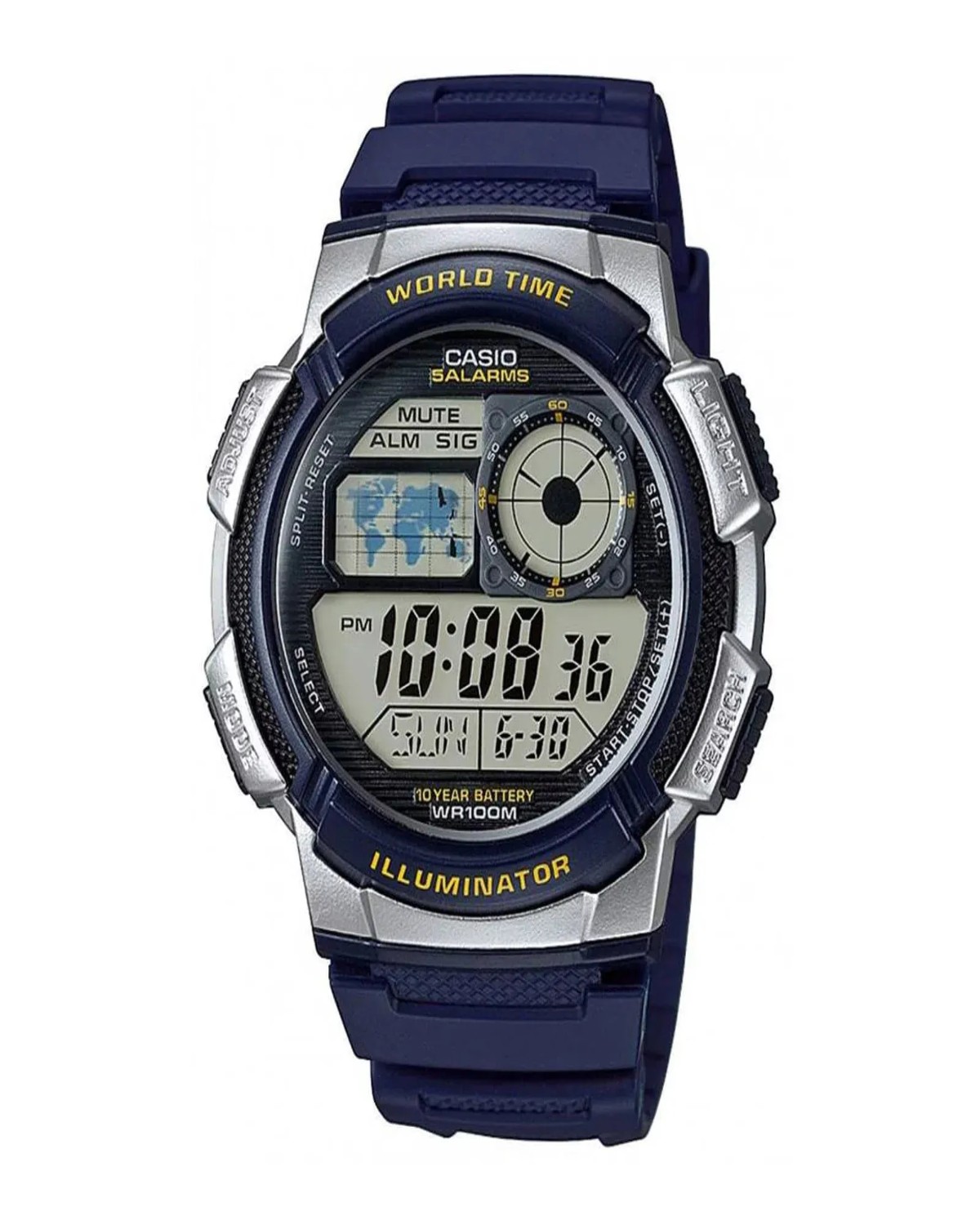 CASIO AE-1000W-2AVDF Digital World Time Watch
