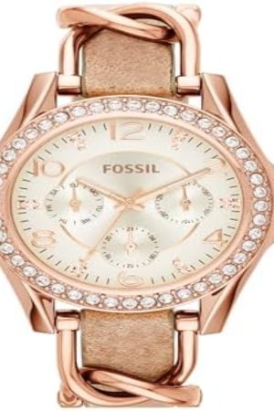 Fossil Riley Multifunction Rose Gold-Tone Stainless Steel Watch ES2811
