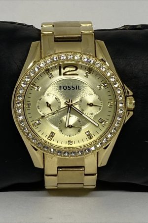 Fossil Riley Multifunction Gold-Tone Stainless Steel Watch ES3203